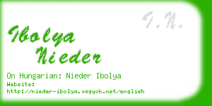 ibolya nieder business card